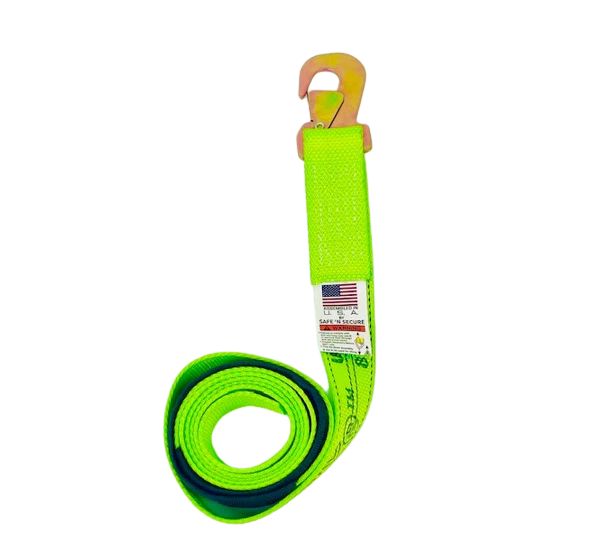 2' x 10" Flat Snap Hook Strap - Diamond Weave, Colors: BLACK