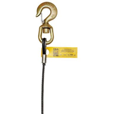 3/8" Fiber Wire Rope Assembly w/Alloy Swivel Hook