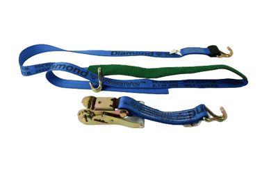 2" x 20' Ratchet Wheel Strap w/ Wire Hooks &amp; 2" Low Profile Sleeve