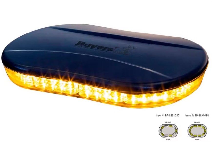 Buyers Oval Mini LED Light Bar, Colors: AMBER/AMBER