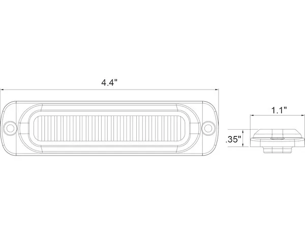 Thin 4.5 Inch Amber Horizontal LED Strobe Light