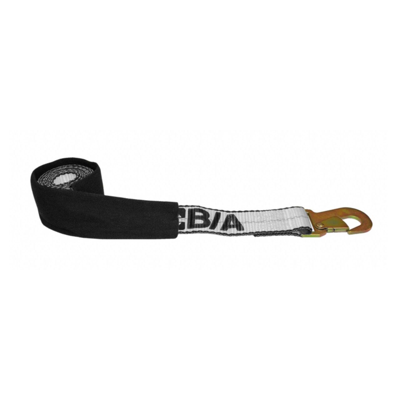 2" x 8' Heavy-Duty Flat Snap Hook Strap w/Protective Sleeve