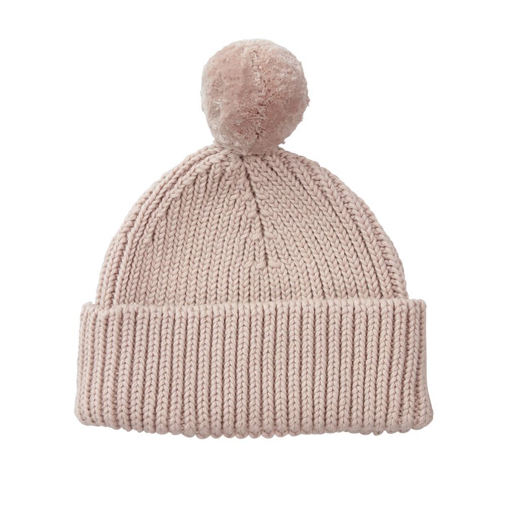 Peppi Baby Hat - Soft Cotton Rib Knit with Pompom | DLUX Baby
