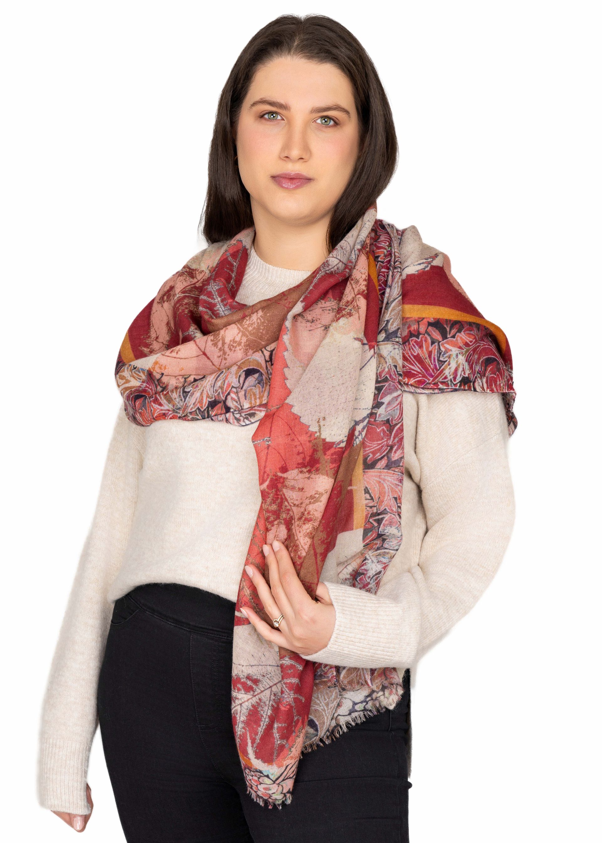 Parker Leaf Wool Modal Scarf - Soft and Stylish | DLUX
