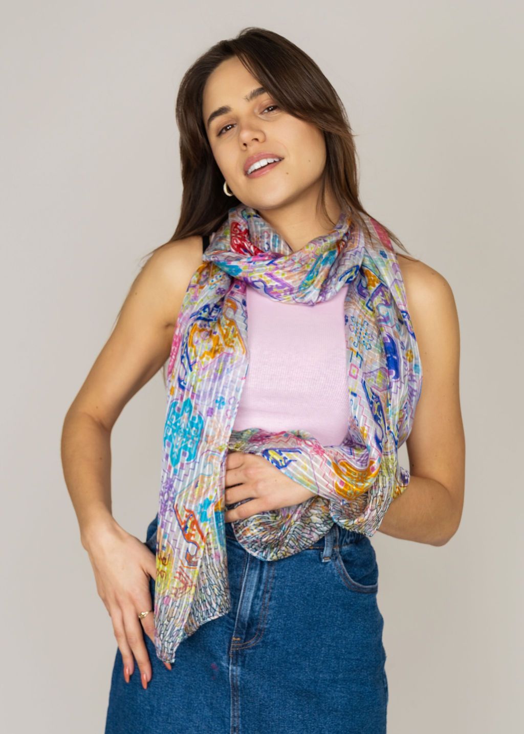 Rani Kaleidoscopic Pure Silk Scarf