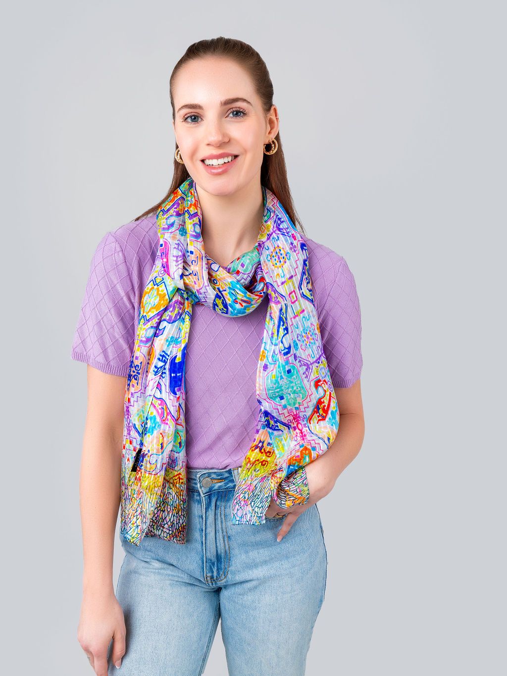 Rani Kaleidoscopic Pure Silk Scarf