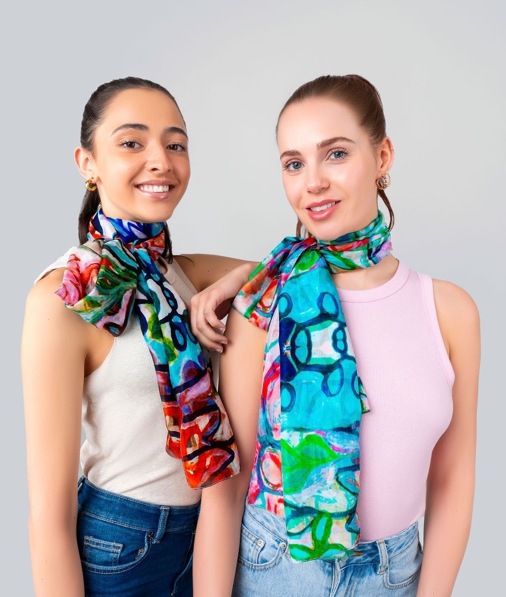 Fiore Floral Print Pure Silk Scarf