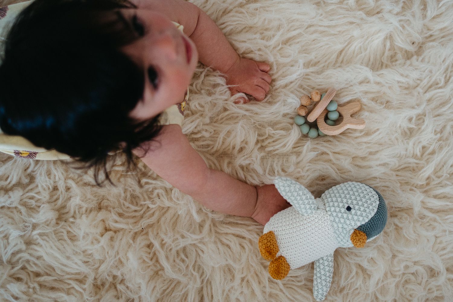 Baby Pingu Stuffed Toy - Soft, Knitted Cotton with Gentle Rattle