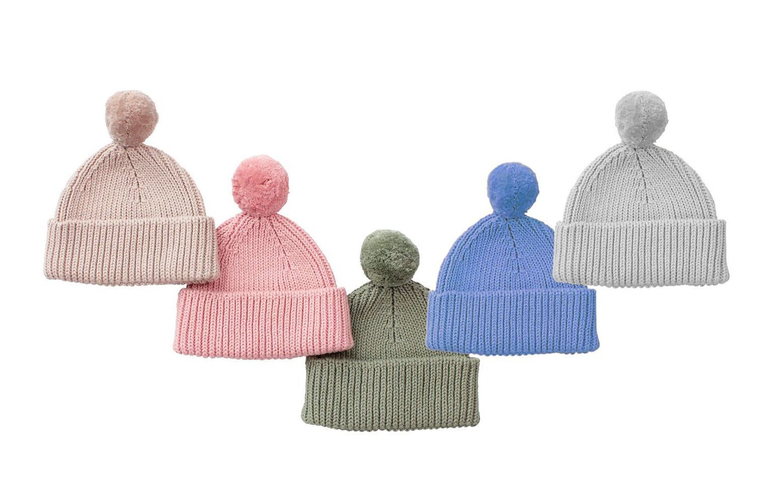 Peppi Baby Hat - Soft Cotton Rib Knit with Pompom | DLUX Baby