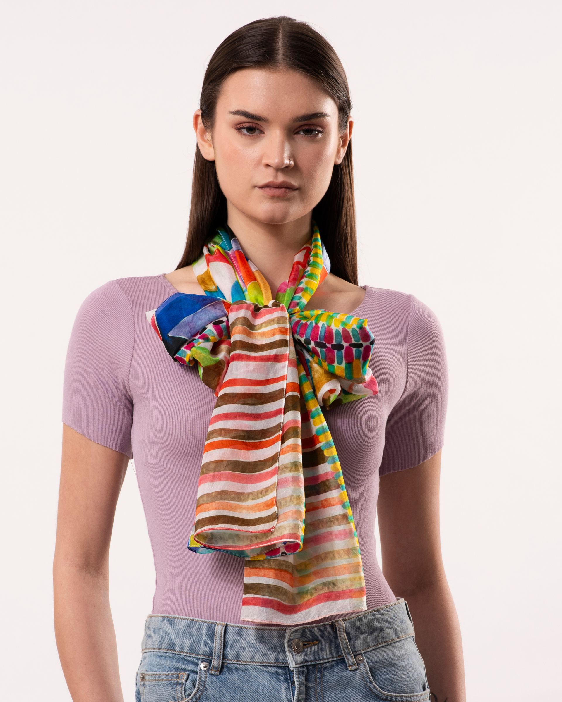 Tessera Kaleidoscope Design Pure Silk Scarf