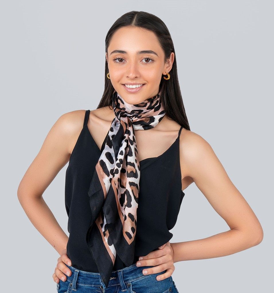 Leona Animal Print Silk Square 100