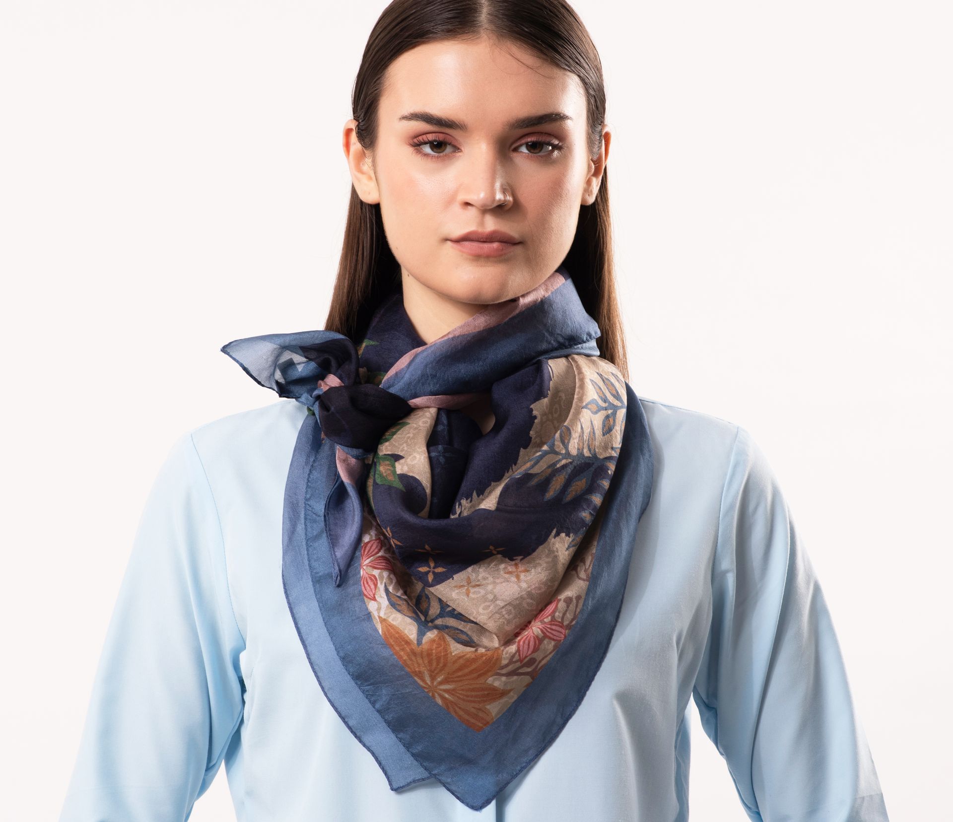 Talia Floral Silk Square 100