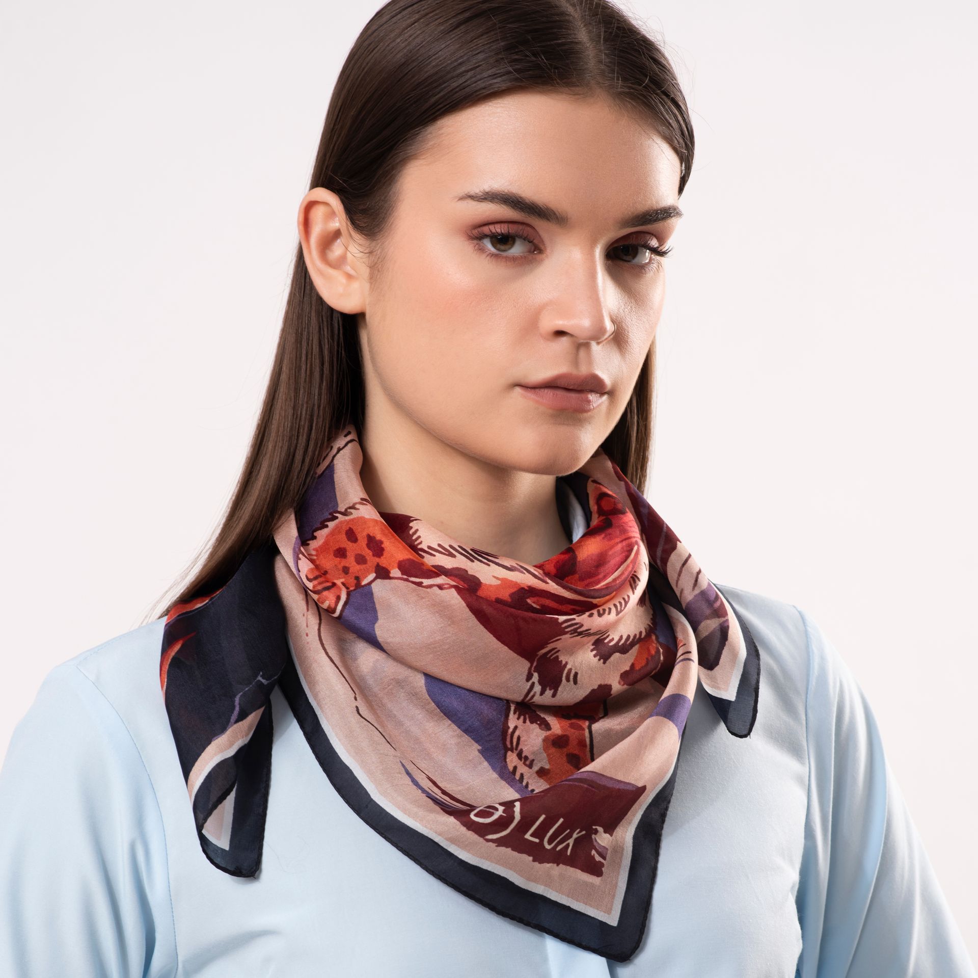 Snow Leopard Silk Square 65