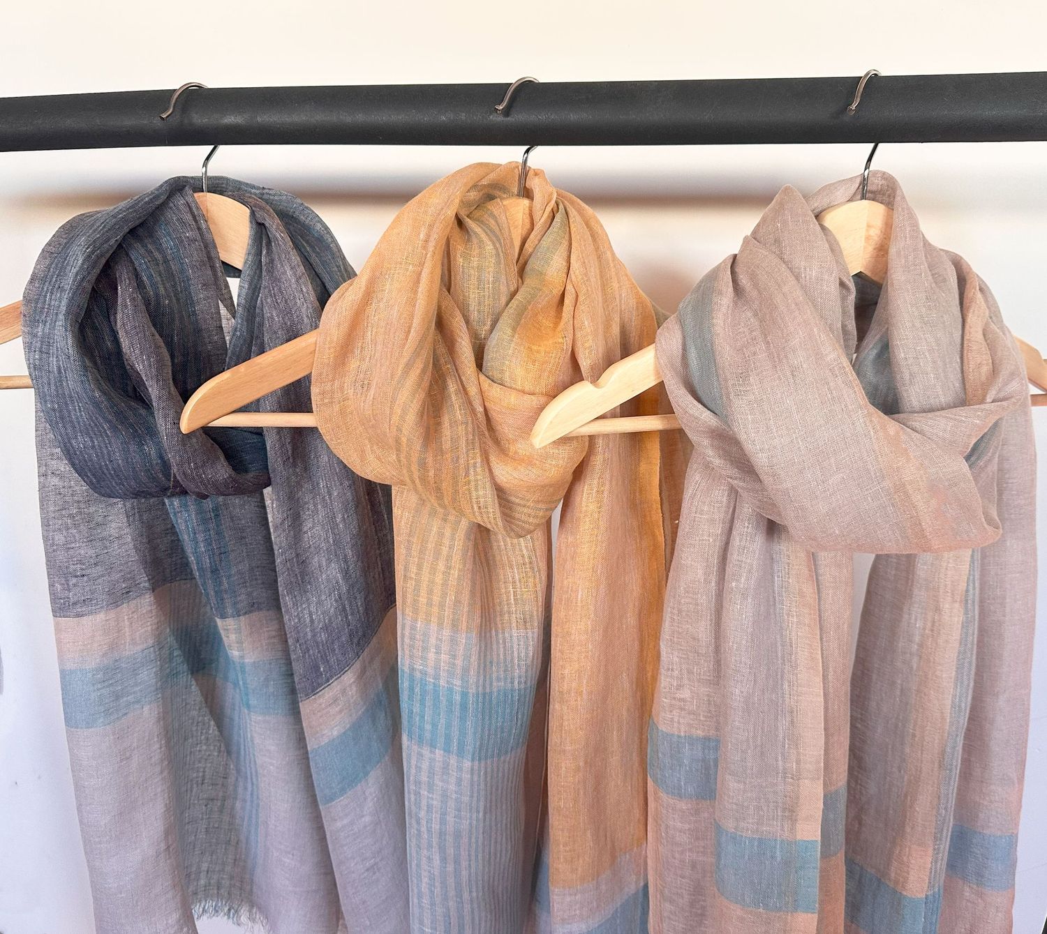 Vintage Woven Stripes Linen Scarf