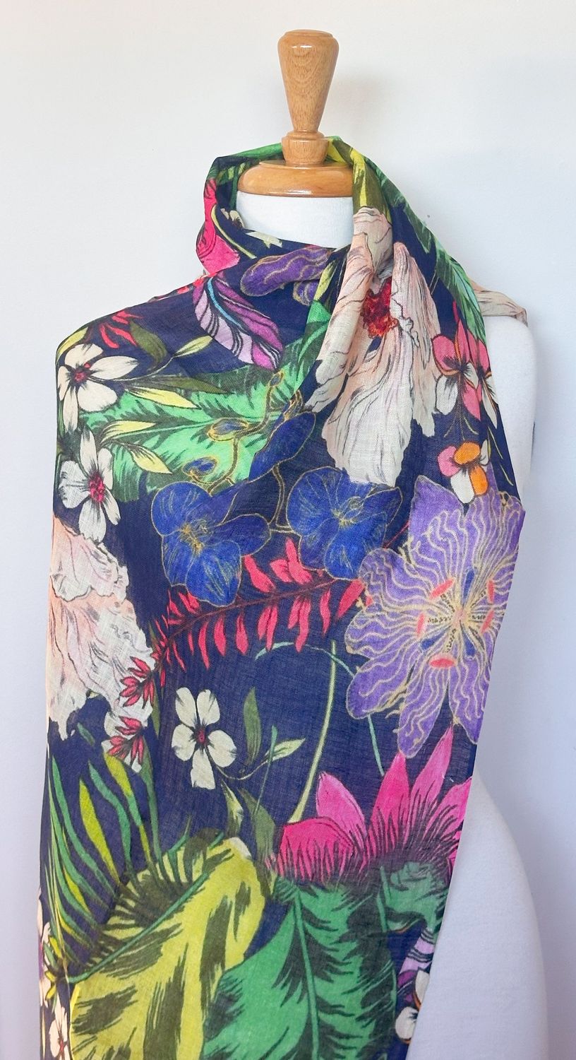 Bliss Printed Linen Scarf