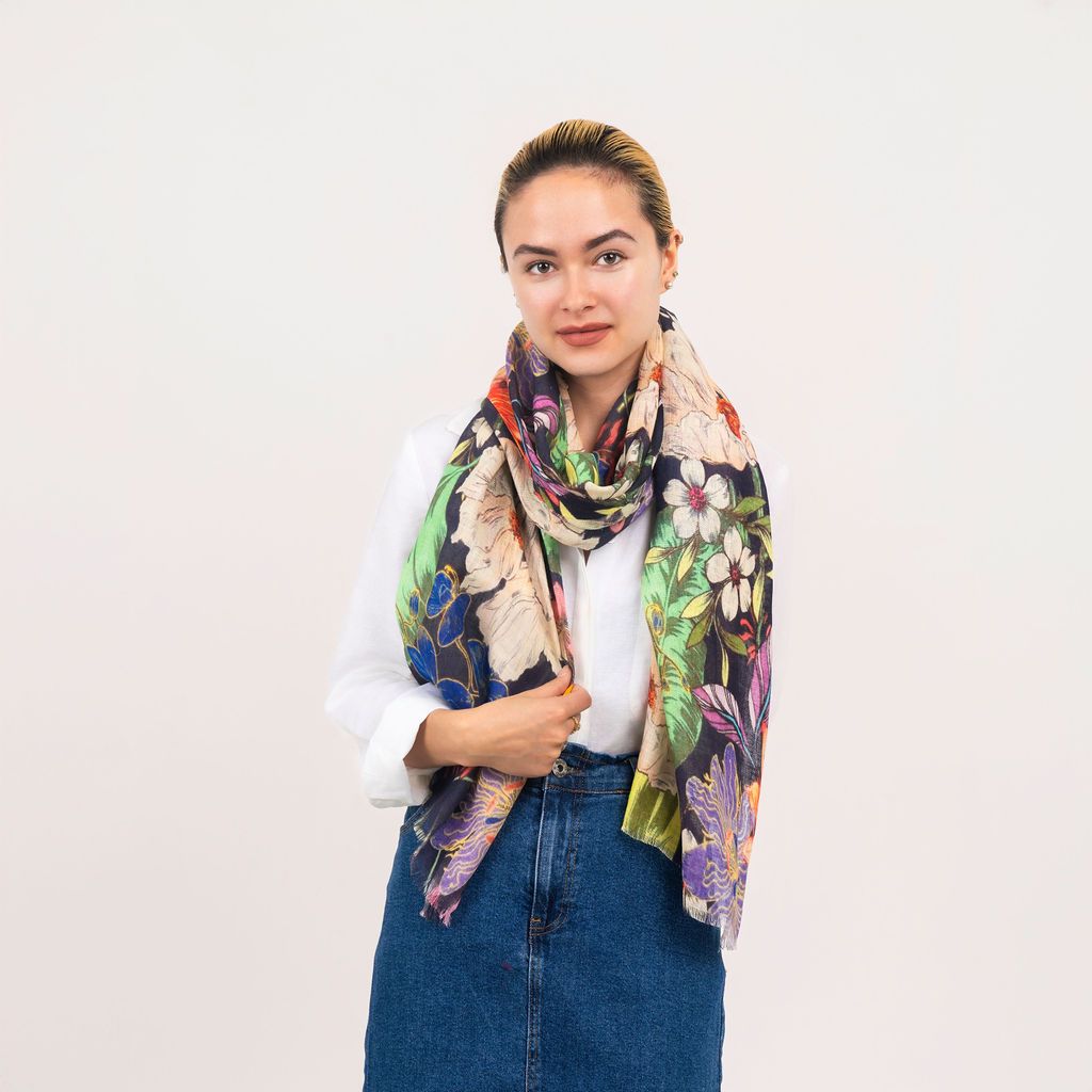 Bliss Printed Linen Scarf