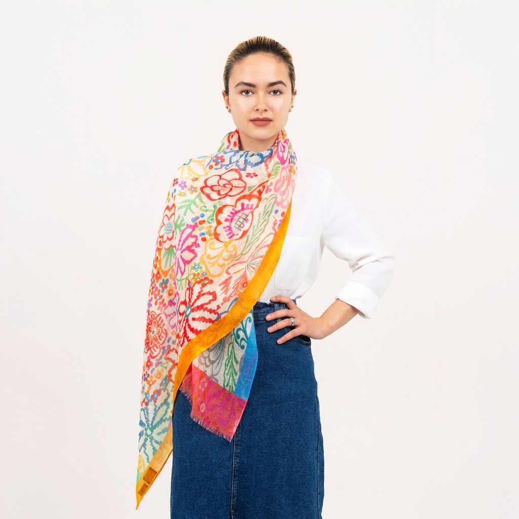 Azalea Printed Modal Linen Scarf