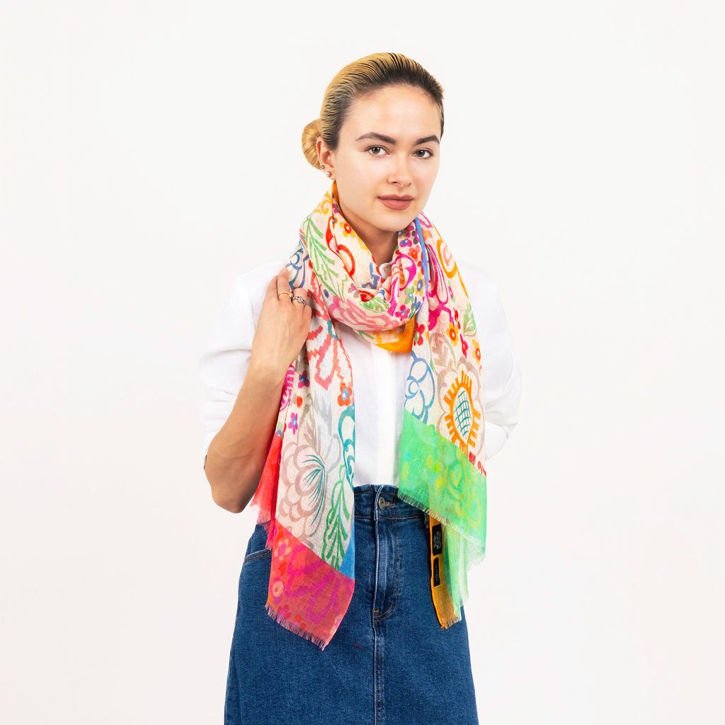 Azalea Printed Modal Linen Scarf