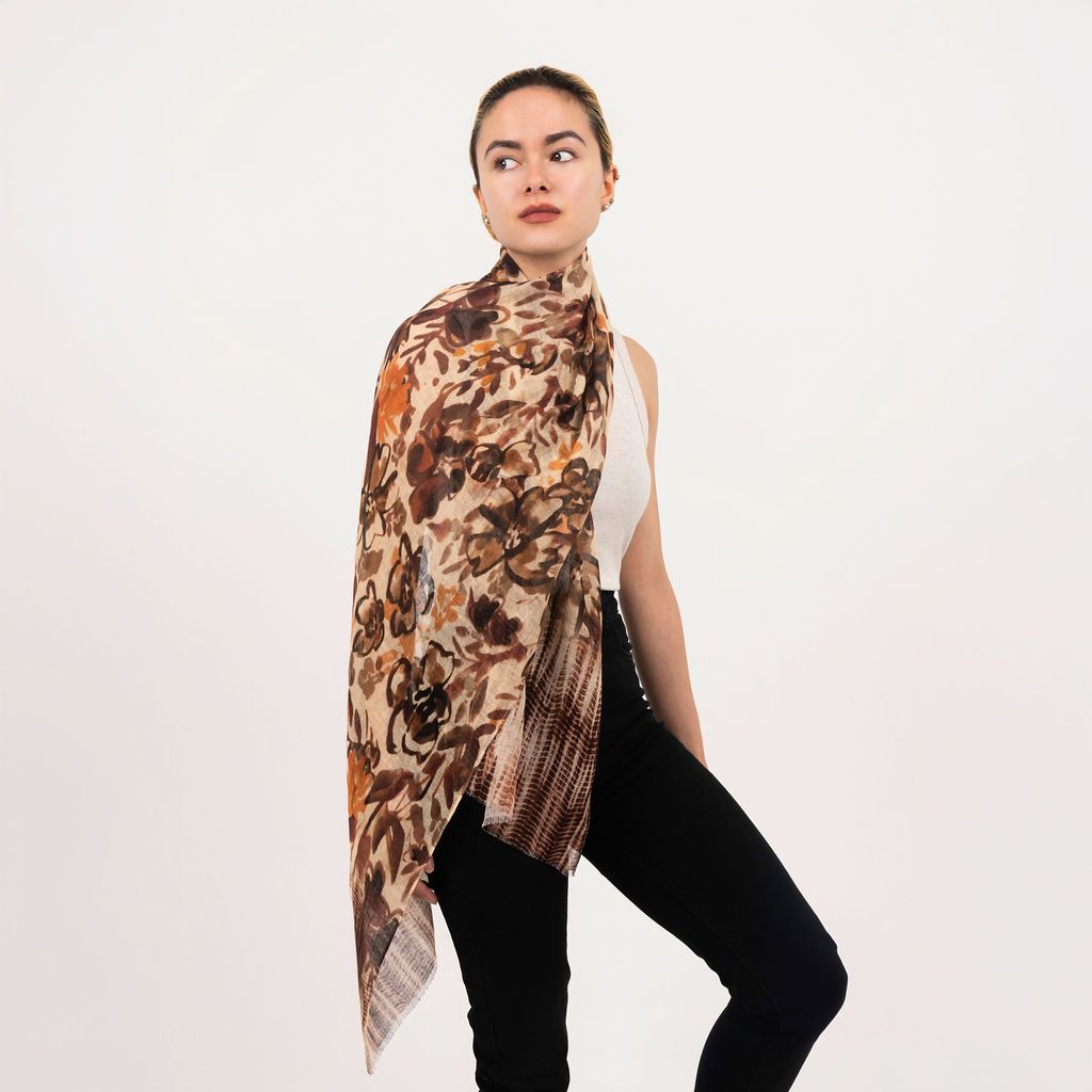 Vera Printed Modal Linen Scarf