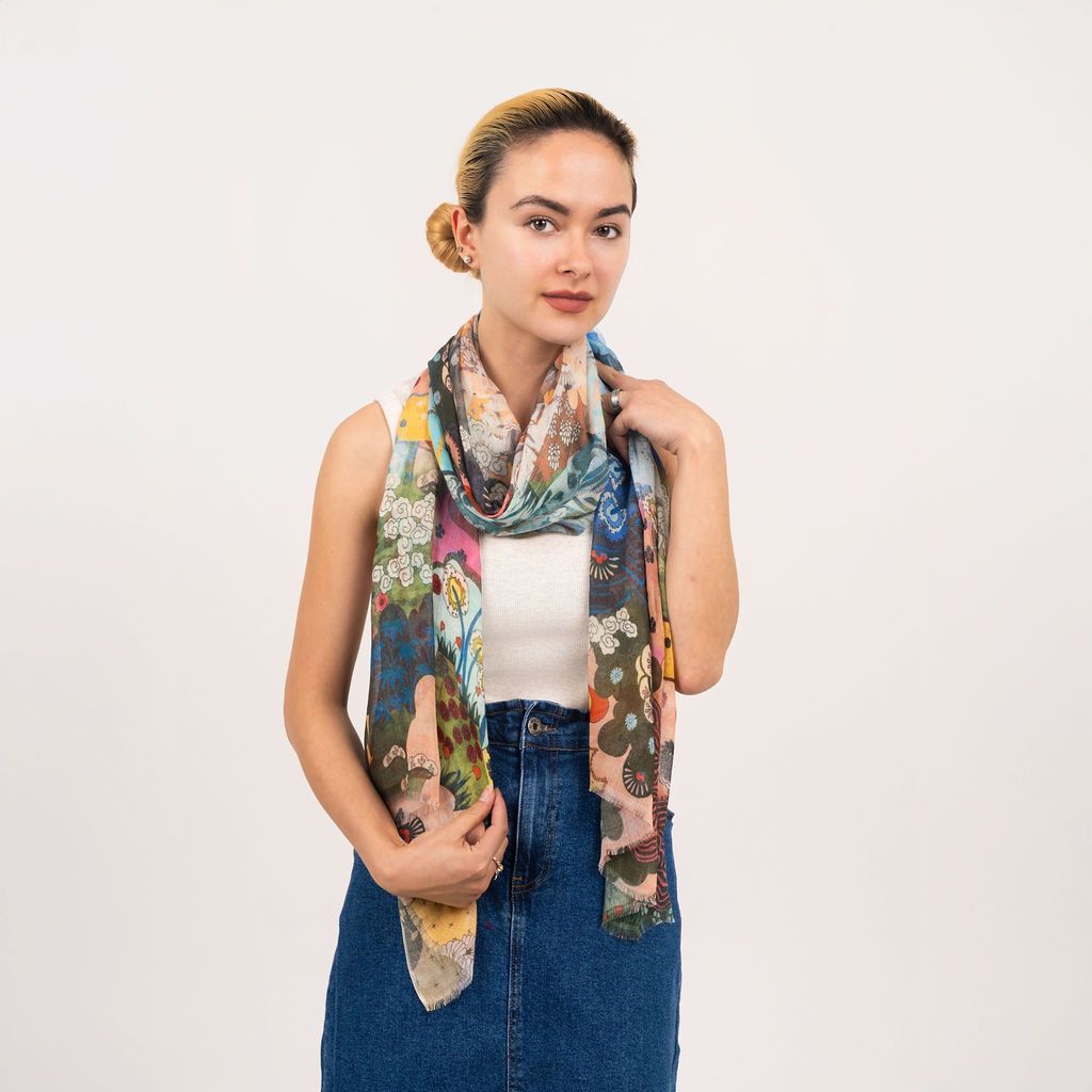 Reef Multi Colour Modal Silk Scarf