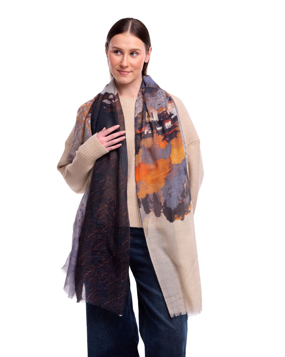 MEADOW Riverside Landscape Design Merino Wool Scarf