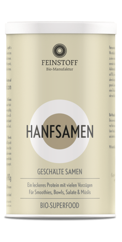 Bio Hanfsamen geschält 190g Dose Bio Hanfsamen geschält 190g Dose