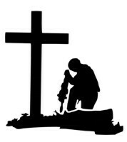 &quot;Kneeling Soldier at Cross&quot; Stencil