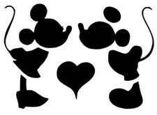 &quot;Mickey/Minnie Mouse Kissing&quot; Stencil