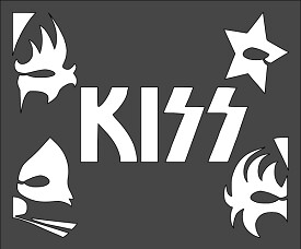 &quot;Kiss Logo W/ Masks&quot; Stencil