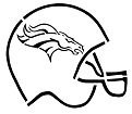 Denver Broncos &quot;Helmet w/ Logo&quot; Stencil