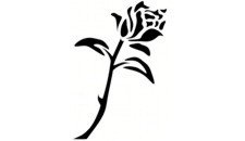 Stemmed Rose Flower Stencil #14