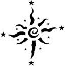 Tribal Sun with Stars Stencil #1