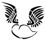 Winged Heart Stencil #4