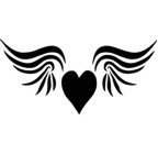 Winged Heart Stencil #5