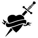 Dagger/Heart Stencil #6