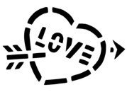 Love in Heart Stencil #8