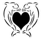 Dolphins/Heart Stencil #10