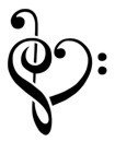 Bass/Treble Clef Heart Stencil #30