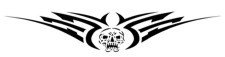 Skull/Tribal Lowerback Stencil #6
