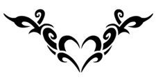 Heart/Tribal Lowerback Stencil #17