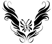 Butterfly/Viny Wings Lowerback Stencil #18