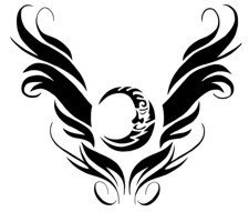 Moon/Viny Wings Lowerback Stencil #19