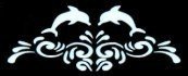Double Dolphin w/ Scroll Stencil #2