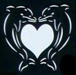 Double Dolphin w/ Heart Stencil #7