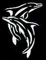 Overlapping Double Dolphin Stencil #8