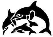Triple Dolphin Stencil #9