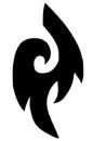 Maori Fish Hook Stencil #10