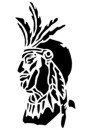 Native American &quot;Indian Head&quot; Stencil #1