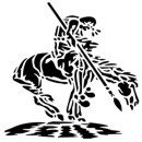 Native American &quot;Indian/Horse&quot; Stencil #7