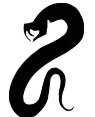 &quot;Fanged Snake Silhouette&quot; Stencil #1